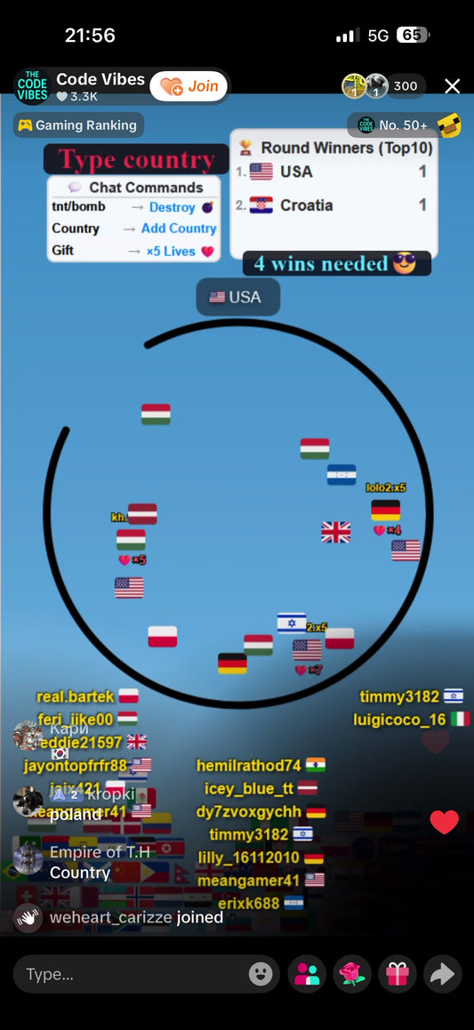 Country Flag Battle – LIVE Stream Game (Source Code)(Youtube/TikTok)